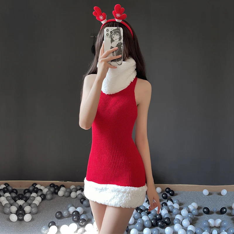 Christmas turtleneck knitted sexy sweater - Image 3