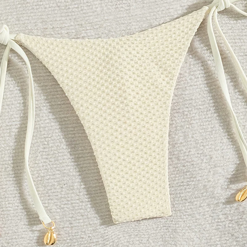 Solid color halter neck two piece bikini - Image 4