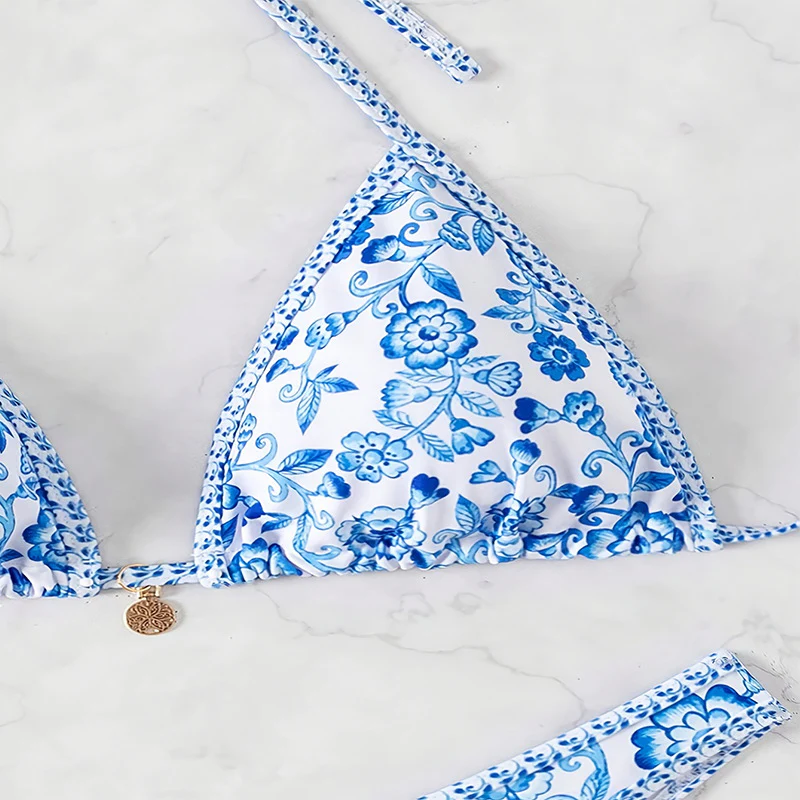 Triangle Cup Sexy Bikini Lace-Up Two-Piece Swimsuit - Image 4